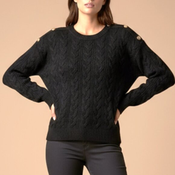 NWT $148 J. CREW Cable-knit sweater with buttons in Supersoft yarn XL - Picture 1 of 13